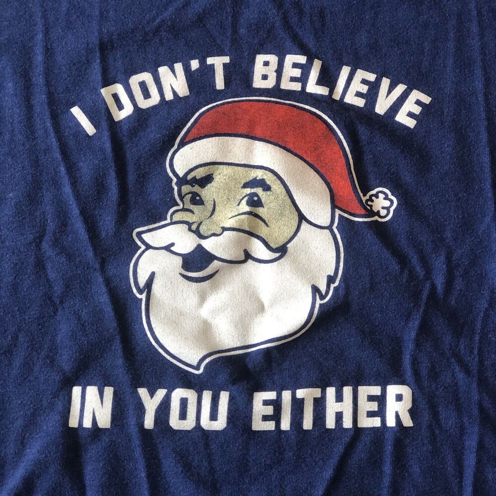 Tipsy Elves Women’s Short Sleeve Santa T-shirt Blue Size XXL